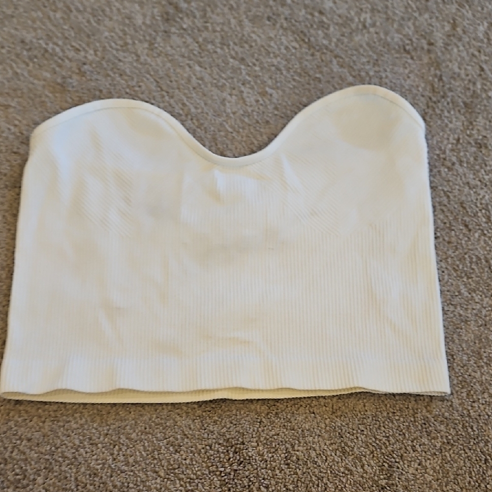 White Strapless Ribbed Top Out From Under By Urban Outfitters M/L